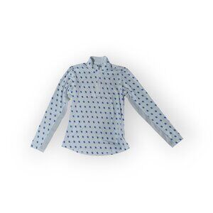 SanSoleil Top Women Size XS White Blue Sun Shirt Vented Panels 50 UPF Active NWT